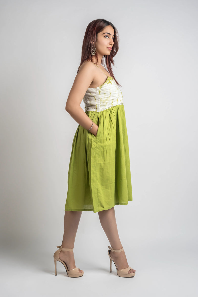 Rushed mossy meadow dress