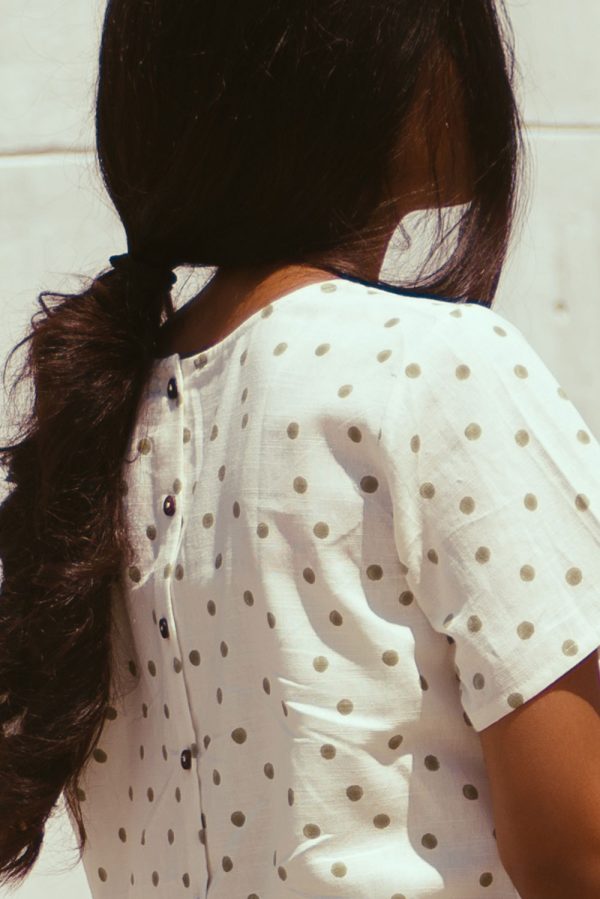 polka dotted top back