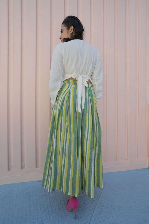 green stripe skirt back