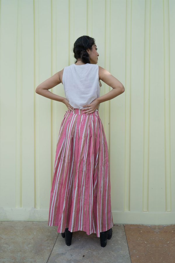 stripe pink skirt back