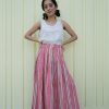 stripe pink skirt front